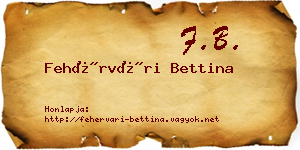 Fehérvári Bettina névjegykártya