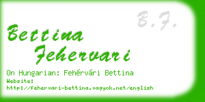 bettina fehervari business card