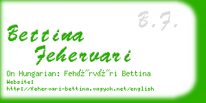 bettina fehervari business card